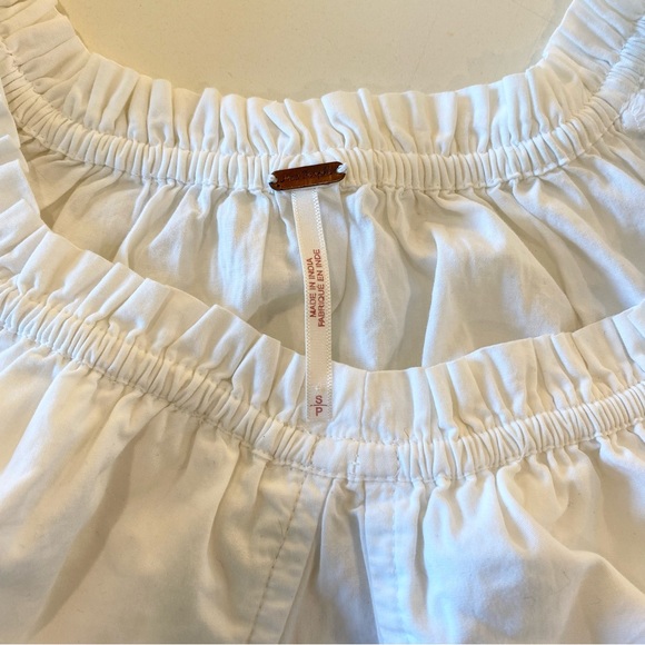 Free People White Crop Top Puff Sleeves - Picture 6 of 9